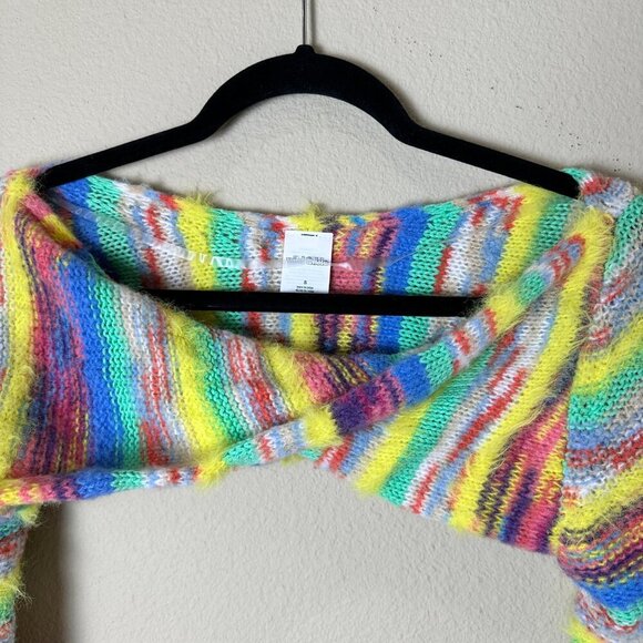 WILD FABLE Rainbow Mohair Cropped Sweater Shrug Size Small - Picture 3 of 8